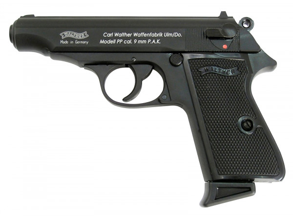 Pištoľ exp. Walther PP čierna, kal. 9mm P.A.K.